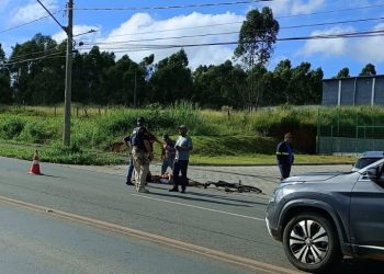 Ciclista fica ferido após colisão com caminhão na BR-146 em Poços