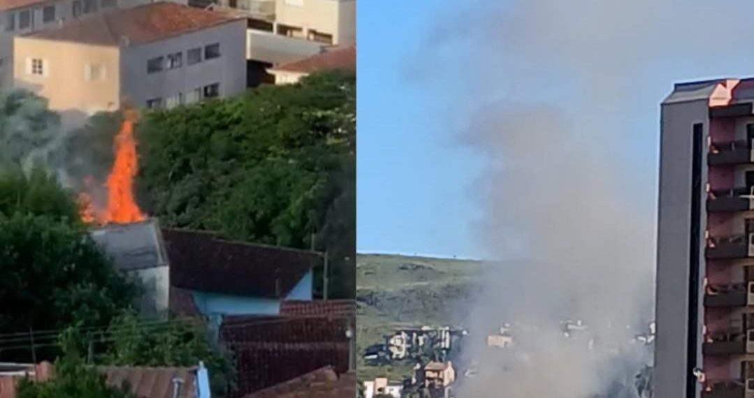 VÍDEO: residência no bairro Cascatinha em Poços de Caldas pega fogo
