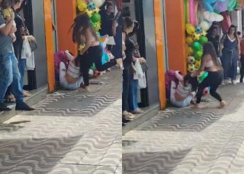 VÍDEO: briga entre três adolescentes é registrada no Centro de Poços de Caldas