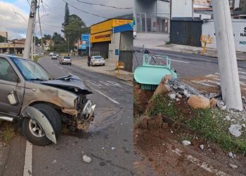 Motorista bate em poste e derruba transformador após acidente em Poços