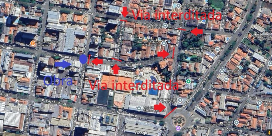 Rua Paraíba fica interditada nesta segunda-feira (31)