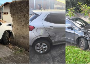 Motorista tenta conversão proibida e provoca acidente entre três veículos em Poços