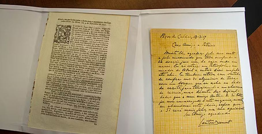 Carta de Santos Dumont, escrita em Poços de Caldas, é recuperada e retorna ao patrimônio público