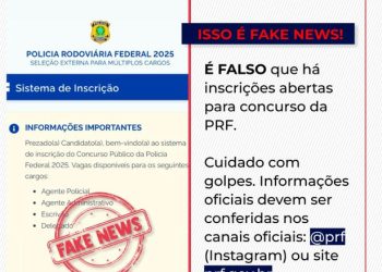 PRF alerta sobre fake news envolvendo falso concurso público