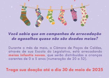 Escola do Legislativo promove campanha “Pézinhos Aquecidos” para arrecadar meias infantis em Poços