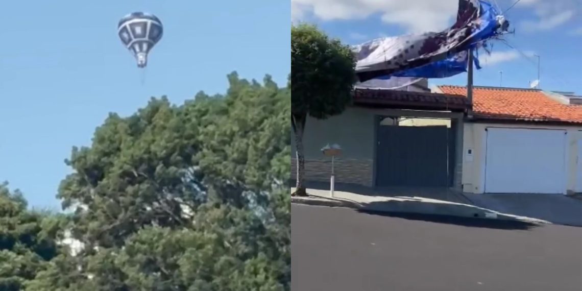 Balão cai sobre casas e assusta moradores em São José do Rio pardo