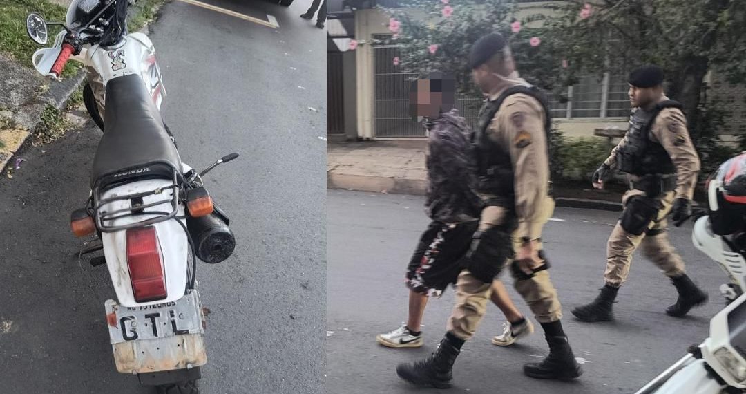 Homem é preso após abandonar moto e fugir de blitz em Poços de Caldas