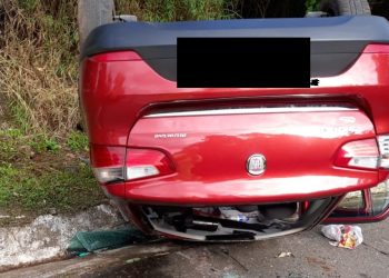 Capotamento deixa três pessoas feridas na BR-459