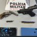 Polícia Militar prende dois suspeitos e apreende armas e munições em Poços