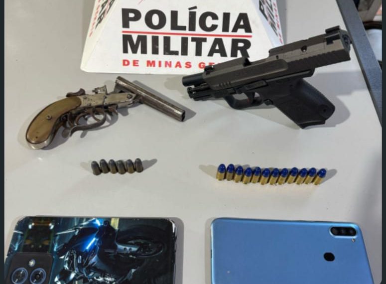 Polícia Militar prende dois suspeitos e apreende armas e munições em Poços