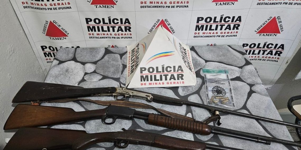 Polícia Militar apreende armas na zona rural de Ipuiúna