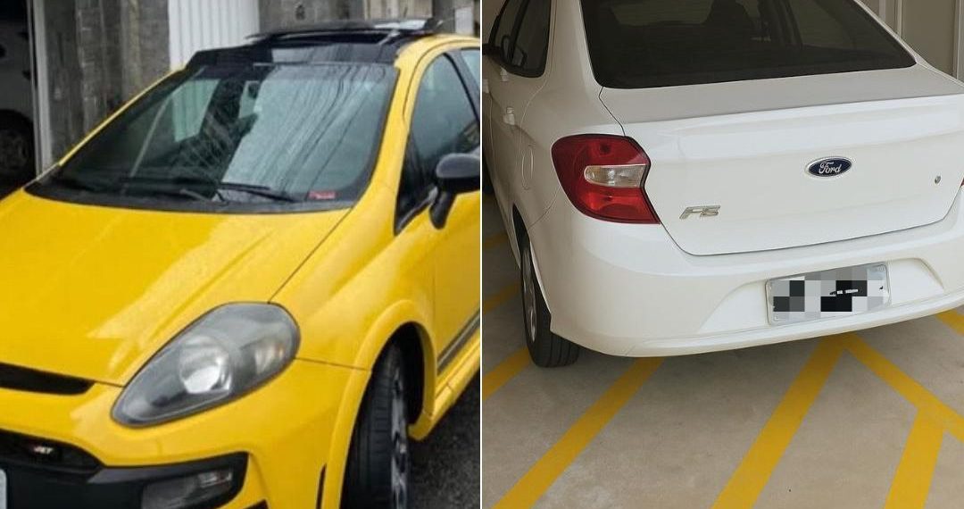 Dois carros são levados por bandidos durante assaltos simultâneos em Poços