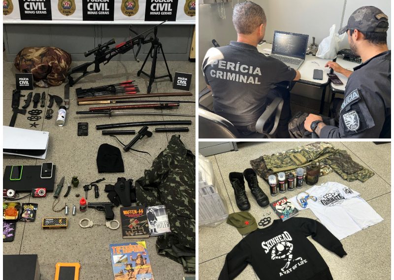 Armas, símbolos nazistas e pornografia infantil: célula agia em Minas e SP