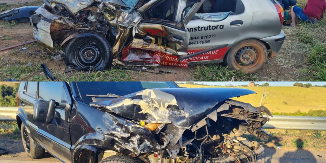 Três ficam gravemente feridos e outros dois também se machucam após acidente entre dois carros na região