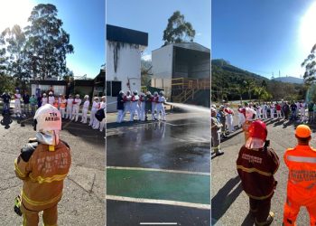 Simulado de incêndio é realizado em empresa na zona oeste de Poços