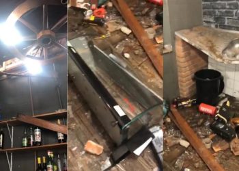 “Levantar a cabeça e seguir em frente”, diz dona de restaurante invadido em Poços; VÍDEO