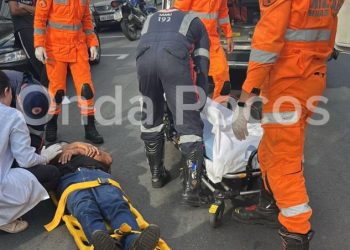 Homem de 61 anos é atropelado por motocicleta em Poços de Caldas
