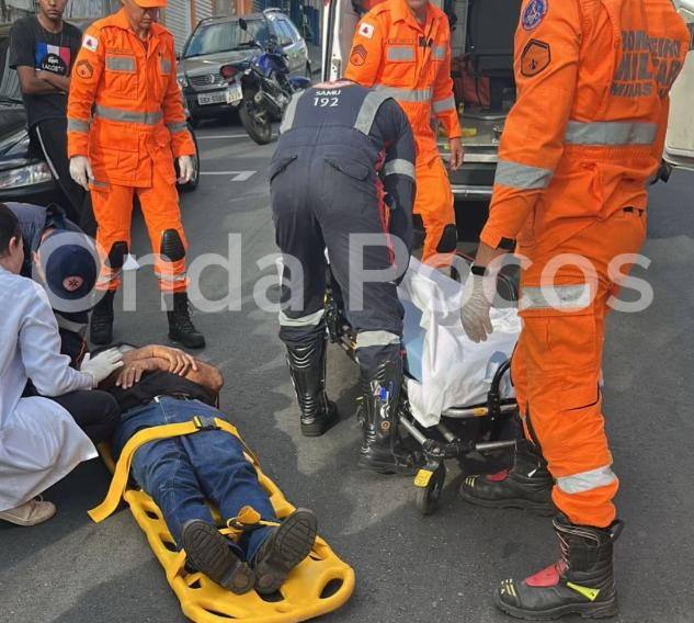 Homem de 61 anos é atropelado por motocicleta em Poços de Caldas