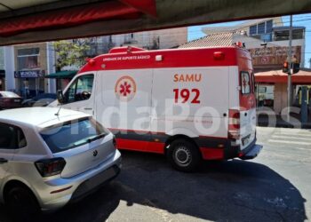 Acidente deixa mulher ferida no centro de Poços de Caldas