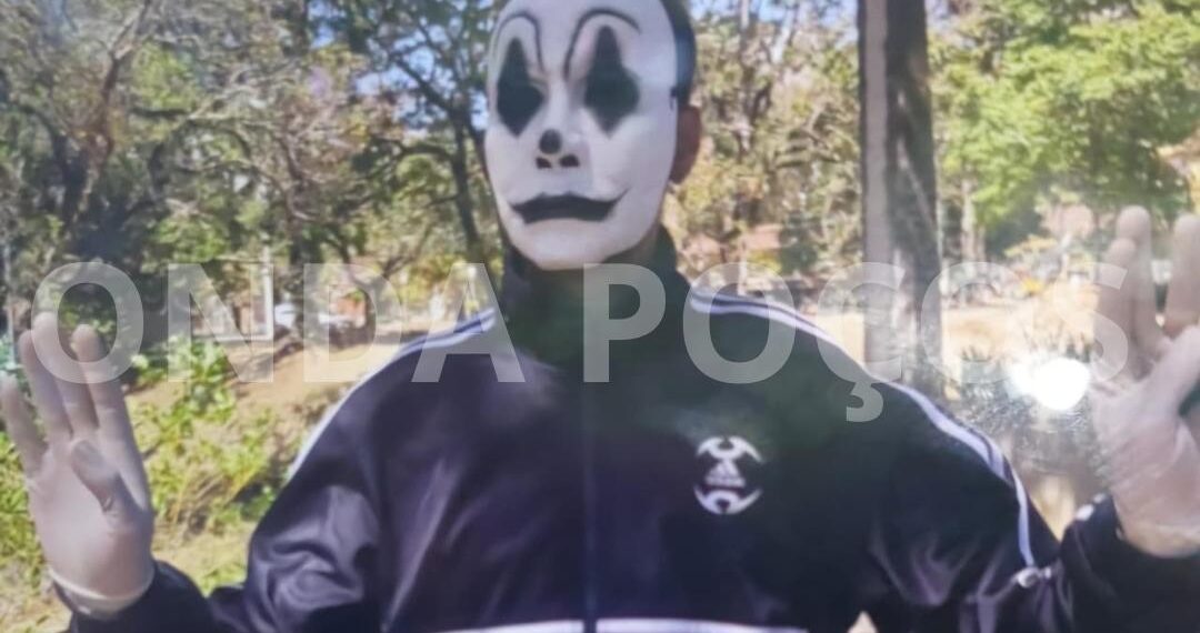 Homem com máscara assusta população e é abordado pela PM em Poços de Caldas