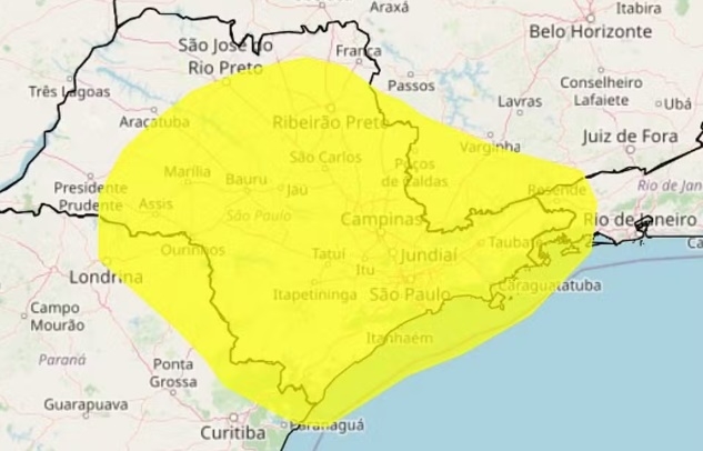 Inmet emite alerta de temporal para Poços e outras cidades do Sul de Minas