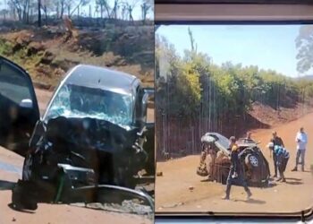 Acidente entre dois carros e carreta deixa 5 feridos na SP-215