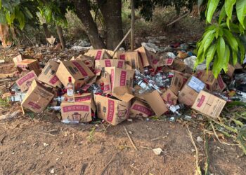 VÍDEO: Seiscentas garrafas cheias de vodka são descartadas às margens de rodovia no Sul de Minas