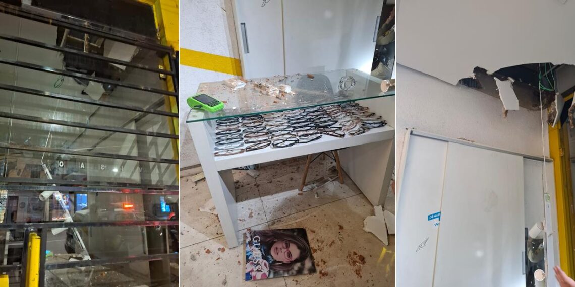 VÍDEO: Ótica no centro de Poços é arrombada duas vezes durante a semana e tem prejuízo de quase R$ 30 mil