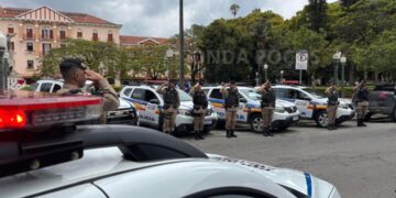 VÍDEO: PM de Poços de Caldas participa de homenagem a policiais mortos no RJ
