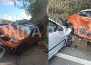 Motorista é socorrido após colisão entre dois carros em Poços de Caldas
