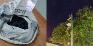 PM prende suspeito de furtar cabos e danificar radar na Avenida Mansur Frayha, em Poços