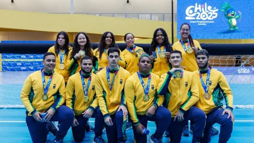 Com atleta de Poços, Brasil garante dois ouros no goalball nos Jogos Parapan-americanos de Jovens