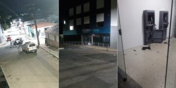 Criminosos armados com explosivos atacam duas agências bancárias durante a madrugada