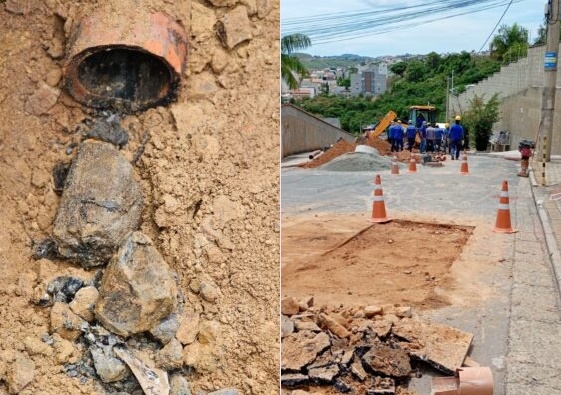 Vandalismo provoca entupimento de rede de esgoto na região oeste de Poços