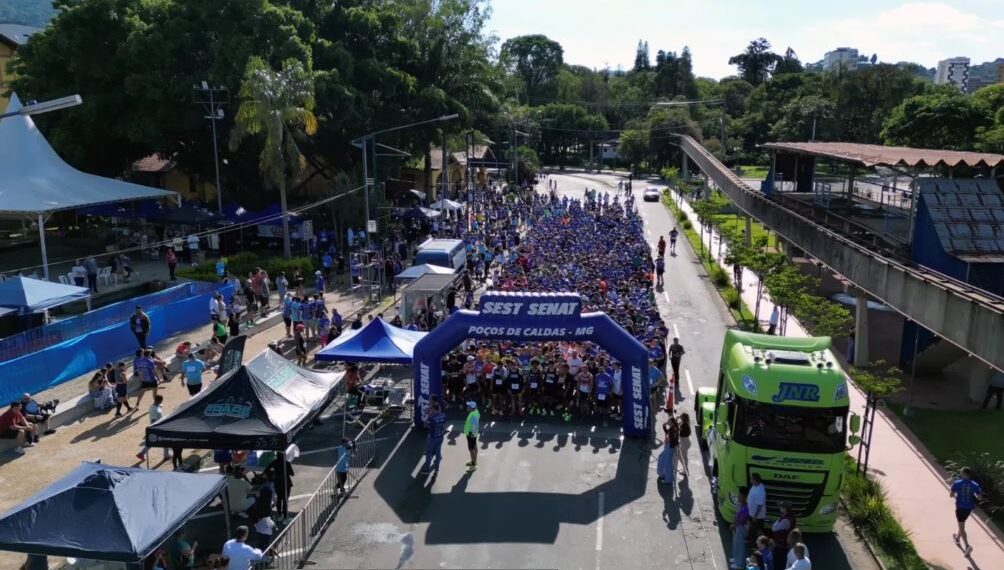 Mais de 1.400 pessoas participaram da Corrida e Caminhada do Sest Senat em Poços de Caldas