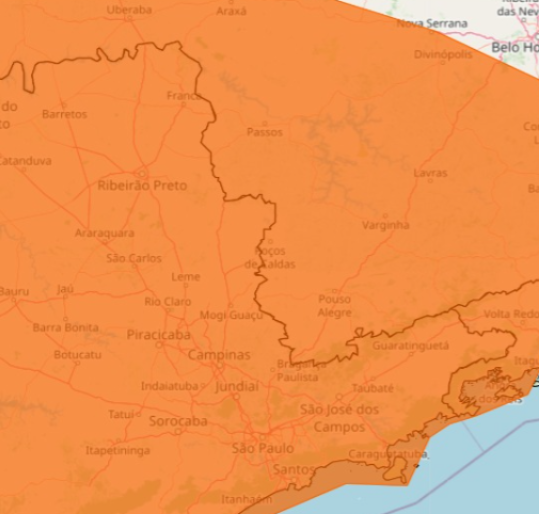 Inmet renova alerta laranja de temporal para Poços e outros municípios de MG