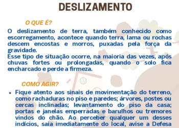 Defesa Civil alerta para riscos de deslizamentos durante o período chuvoso