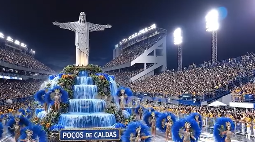 VÍDEO: Estudante de jornalismo usa IA para criar desfile de escolas de samba inspirado em pontos de Poços