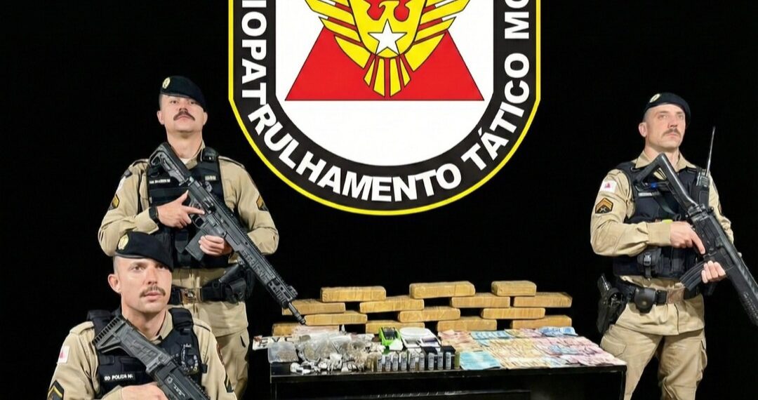 Operação da PM estoura esconderijo do tráfico, prende dois suspeitos e apreende 16 quilos de drogas, munições e dinheiro em Poços de Caldas