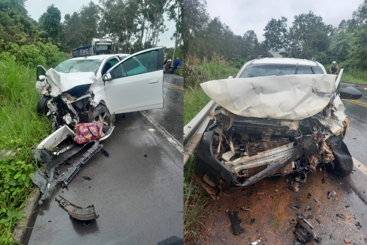 Idoso morre e homem fica ferido após batida entre Onix e Strada em rodovia na região