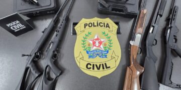 Armas são apreendidas em operação contra violência doméstica em Poços