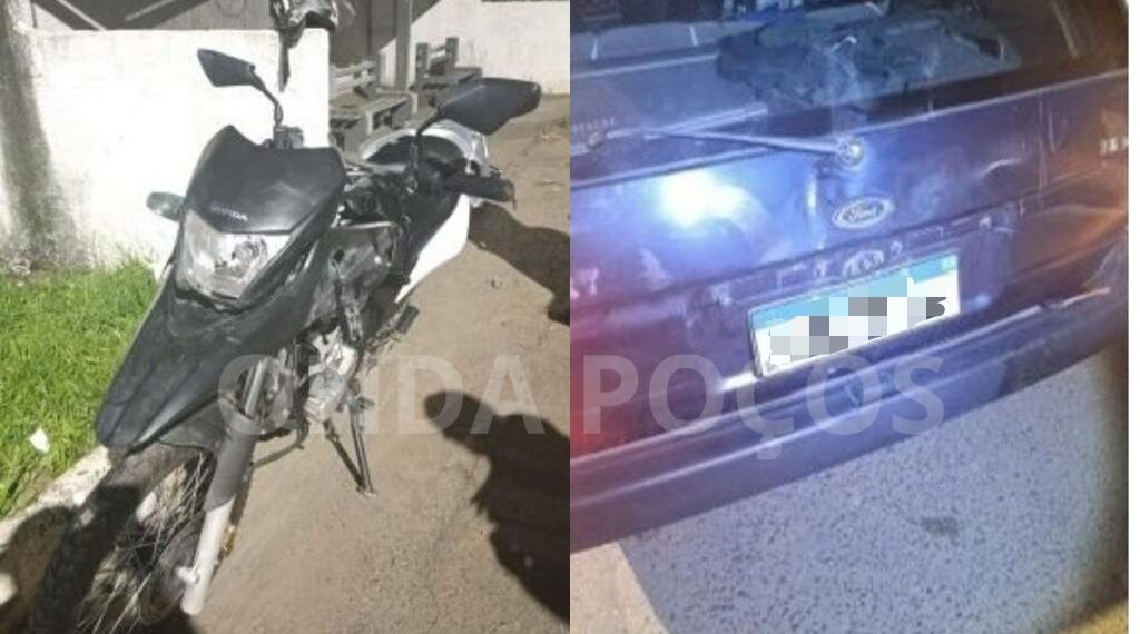 Motociclista fica ferida após acidente na Avenida Alcoa em Poços de Caldas
