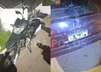 Motociclista fica ferida após acidente na Avenida Alcoa em Poços de Caldas