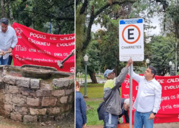 Ato na manhã desta sexta (13/03) marca o fim das charretes turísticas em Poços de Caldas
