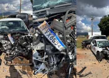 Colisão entre veículo oficial e Hilux na MG-455 deixa quatro feridos, incluindo paciente em transporte médico