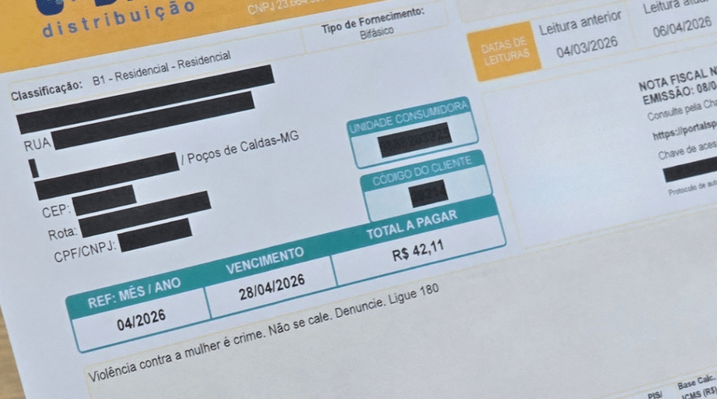 Conta do DME passa a trazer número de denúncia de violência contra a mulher