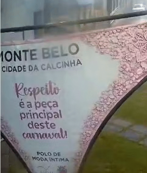 Temporal derruba “calcinha gigante” e causa estragos em cidade da região