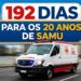 SAMU de Poços inicia contagem regressiva de 192 dias para celebração dos 20 anos do serviço