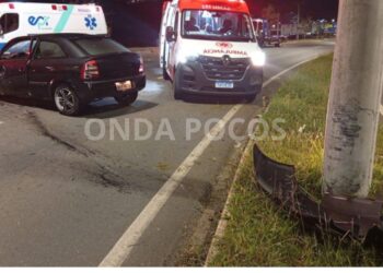 Homem fica gravemente ferido após acidente na Avenida Alcoa, em Poços de Caldas