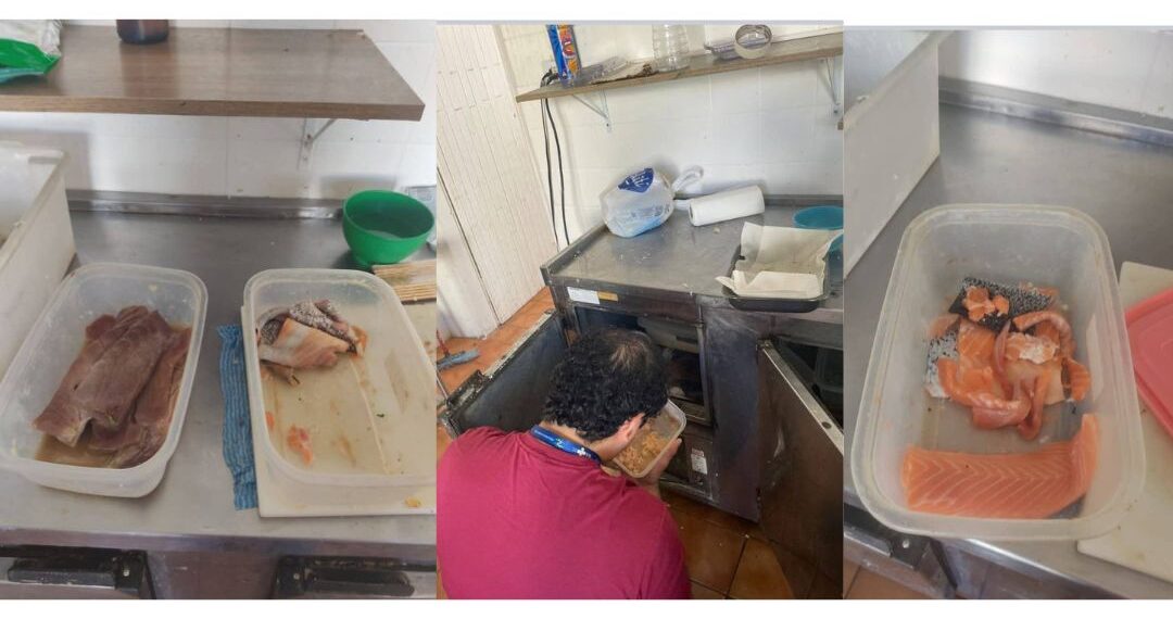 Polícia encontra alimentos impróprios em restaurante japonês clandestino interditado